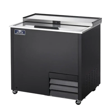 Commercial glass frosters and chillers featuring an Arctic Air model with a glass top.