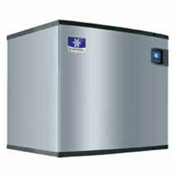 Water-cooled commercial ice machines, stainless steel design for efficient ice production.