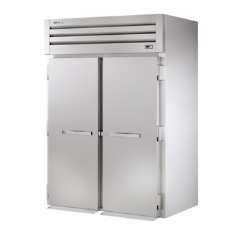 Commercial roll-in freezers for bakeries with heavy-duty construction and easy rack access.