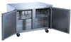 UUC36R Two Solid Door Under Counter Cooler - 36 inch under counter cooler with open doors and shelves.