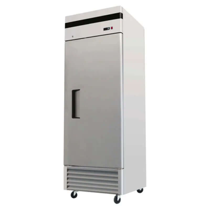 EFI C1-27VC-L commercial bottom mount refrigerator with stainless steel finish and adjustable shelves.