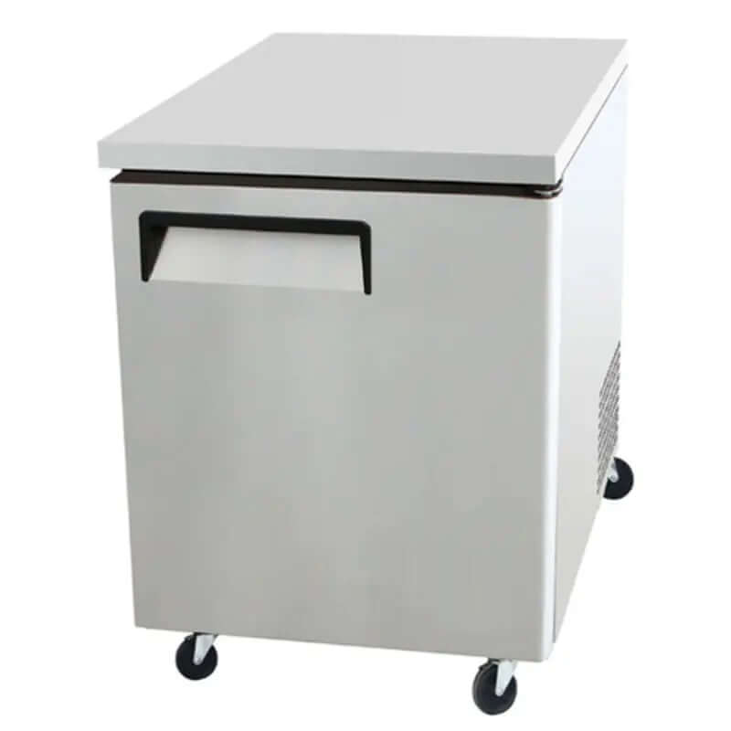 EFI CUDR1-27VC-L commercial undercounter refrigerator, stainless steel design, ideal for commercial kitchens and bars.