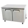 EFI CUDR2-48VC commercial stainless steel undercounter refrigerator with two doors and durable wheels