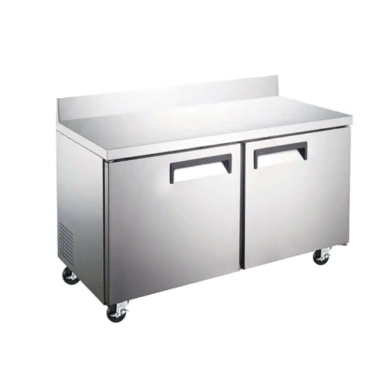 EFI CWDR2-60VCX 60-inch refrigerated work top counter with two drawers for efficient food preparation.