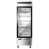 EFI F1-27GDSVC Bottom Mount Glass Door Freezer showcasing frozen products.