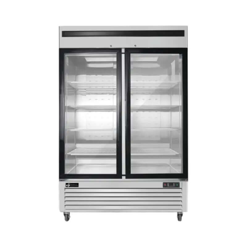 EFI F2-54GDSVC commercial glass door display freezer with dual glass doors for optimal visibility.