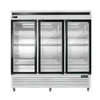 EFI F3-82GDSVC commercial glass door freezer with three glass doors for enhanced product visibility.