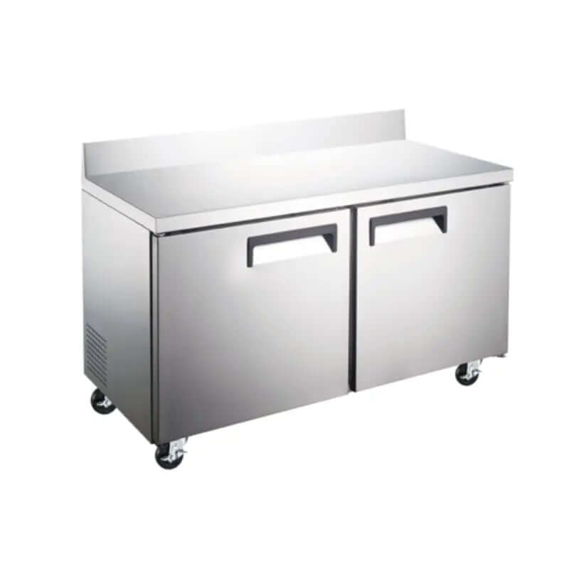EFI FWDR2-48VCX worktop freezer counter with stainless steel finish and two doors, perfect for commercial kitchens.