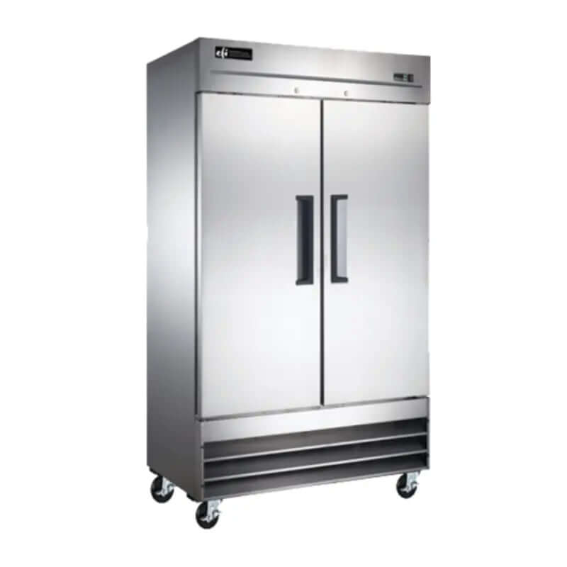 EFI X-LINE 39" Reach-In Solid 2 Door commercial refrigerator for commercial kitchen, ideal for food storage.