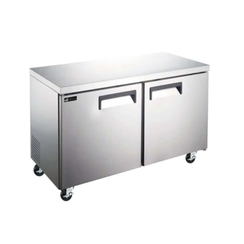 EFI X-LINE 48" Undercounter Solid Door Freezer, model FUDR2-48VCX, perfect for commercial kitchens.