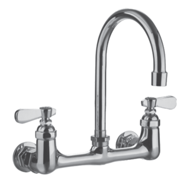 Thorinox WM-08-G6 8" Center Wall Mount Faucet with 6" Swivel Gooseneck