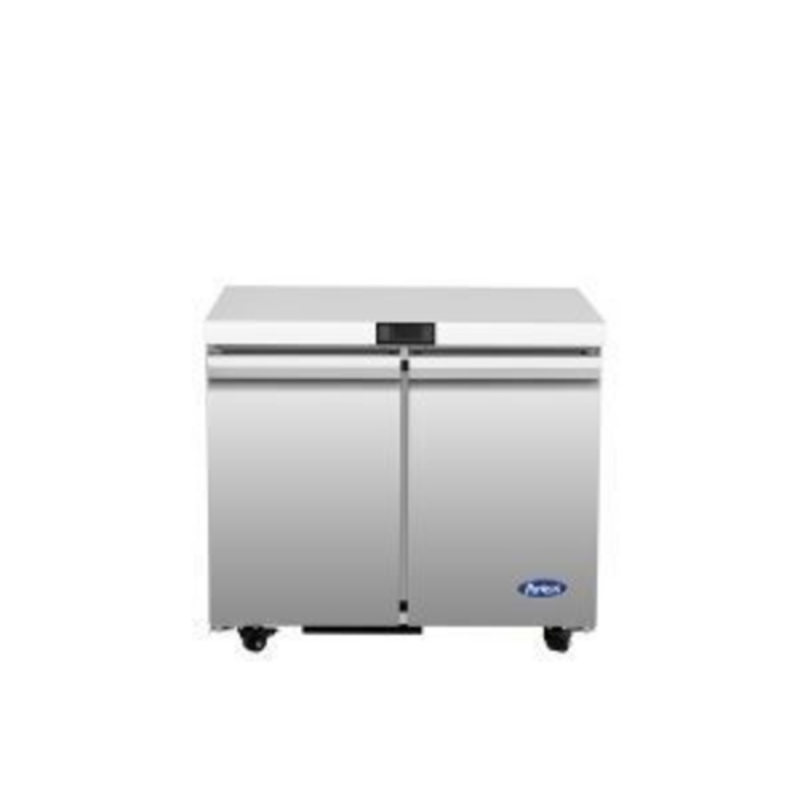 Atosa AUF48SD 48-1/4" Two-Door Undercounter Reach-In Freezer, 11.8 Cu. Ft.