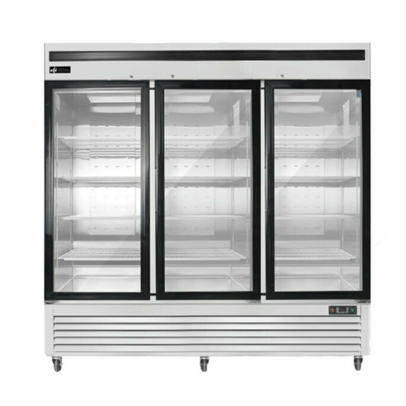 EFI F3-82GDSVC Versa-Chill 81.9-Inch Three-Door Glass Display Freezer