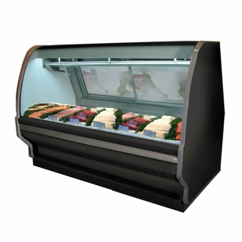 Howard-McCray SC-CFS40E-4C-BE-LED 51.5" Curved Glass Seafood & Poultry Service Case - Black