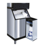 Manitowoc ice bagger system with ice filling bag, showcasing ice bagging supplies kit for commercial use.