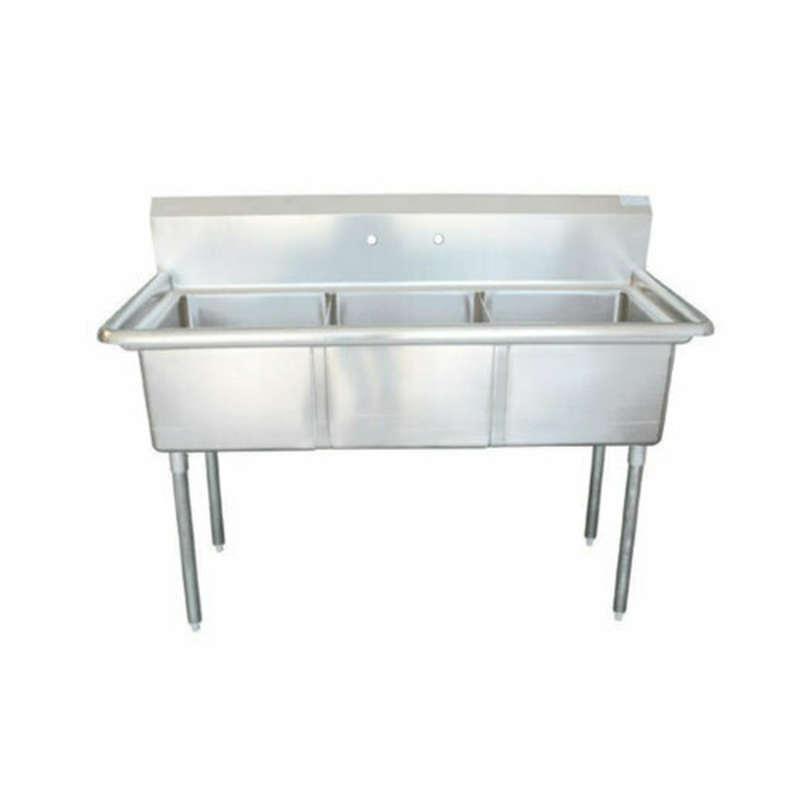 EFI SI818-3N 59-Inch Commercial 3-Compartment Stainless Steel Sink