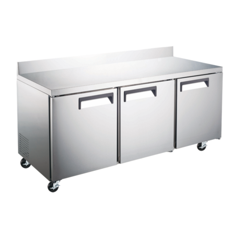 EFI CWDR3-72VCX Versa Chill 72-Inch Three-Door Refrigerated Worktop with Backsplash