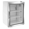 Maxx Cold MXM1-3.5FHC X-Series countertop commercial freezer with glass door and shelves for frozen goods.