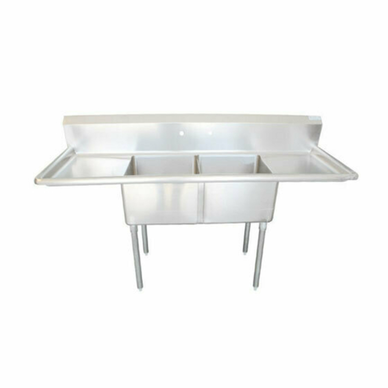 EFI SI818-2BC 72-Inch Two-Compartment Commercial Sink with Dual Drainboards
