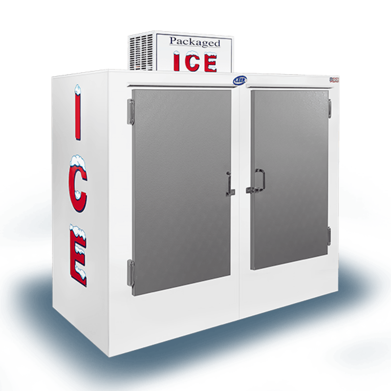 Leer L075UASP Heavy-Duty 75 Cu. Ft. Outdoor Ice Merchandiser with Auto-Defrost