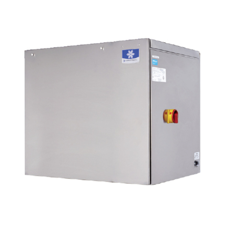 Manitowoc IDT0750WM 30-Inch Water-Cooled Marine Ice Machine for boats, designed for high-capacity ice production.