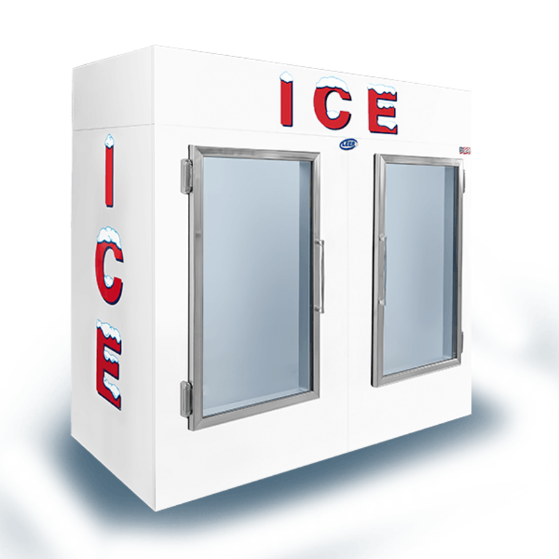 Leer L085UAGP 85 Cu. Ft. Two-Door Indoor Ice Merchandiser - 84-Inch