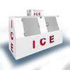 Leer L075SASP 75 cu ft Outdoor Ice Merchandiser showcasing its slant-front design for exterior ice storage.