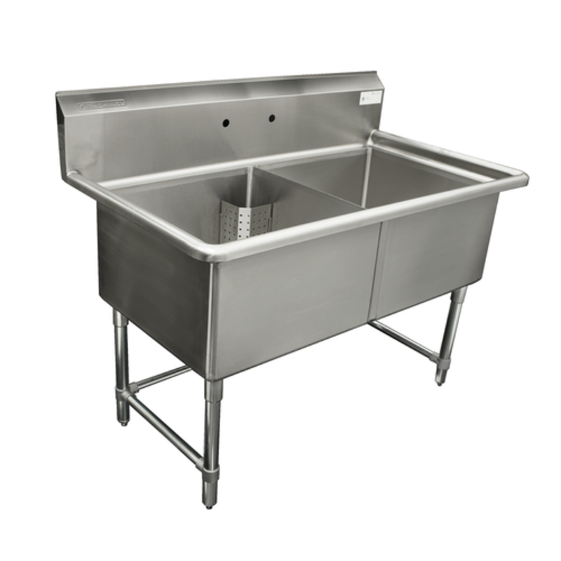 Thorinox TDS-1818-0 Stainless Steel 2-Compartment Commercial Sink - 41" x 23.5"
