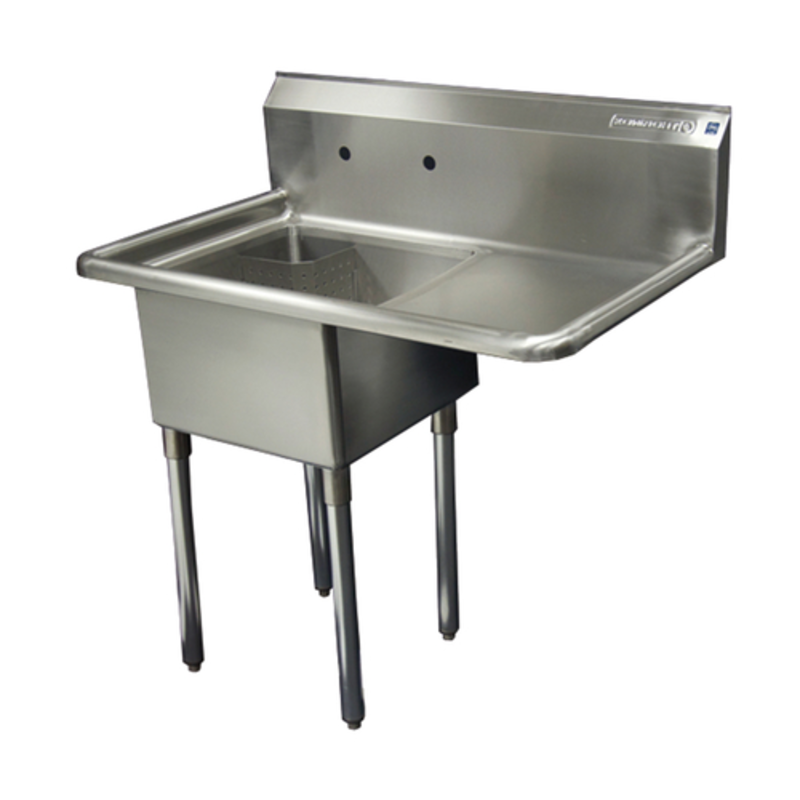 Thorinox TSS-1818-R18 Single Compartment Commercial Sink with Right Drainboard