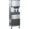 Follett Symphony Plus ice and water dispenser with touchless features and a sleek stainless steel design.