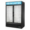 True GDIM-49NT-HC~TSL01 54-Inch Black Two-Door Glass Ice Merchandiser with Clear Inventory Visibility