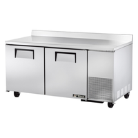 True Refrigeration TWT-67F-HC 67.25-Inch Two-Door Deep Worktop Freezer, a reliable commercial deep worktop freezer for kitchens.