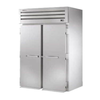 True STG2RRT-2S-2S-HC commercial roll-thru refrigerator with stainless steel design and double doors.