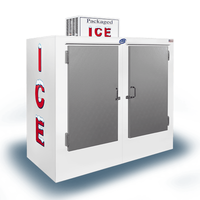 Leer L075UCSP outdoor ice merchandiser R290 with solid door design for packaged ice storage.