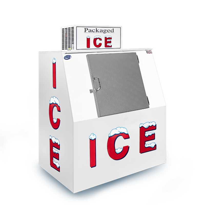 Leer L040SCSP 40 Cubic Foot Outdoor Slant Door Ice Merchandiser