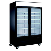 EFI F2-54GDVCX 54-Inch Black Two-Door Glass Display Freezer Merchandiser