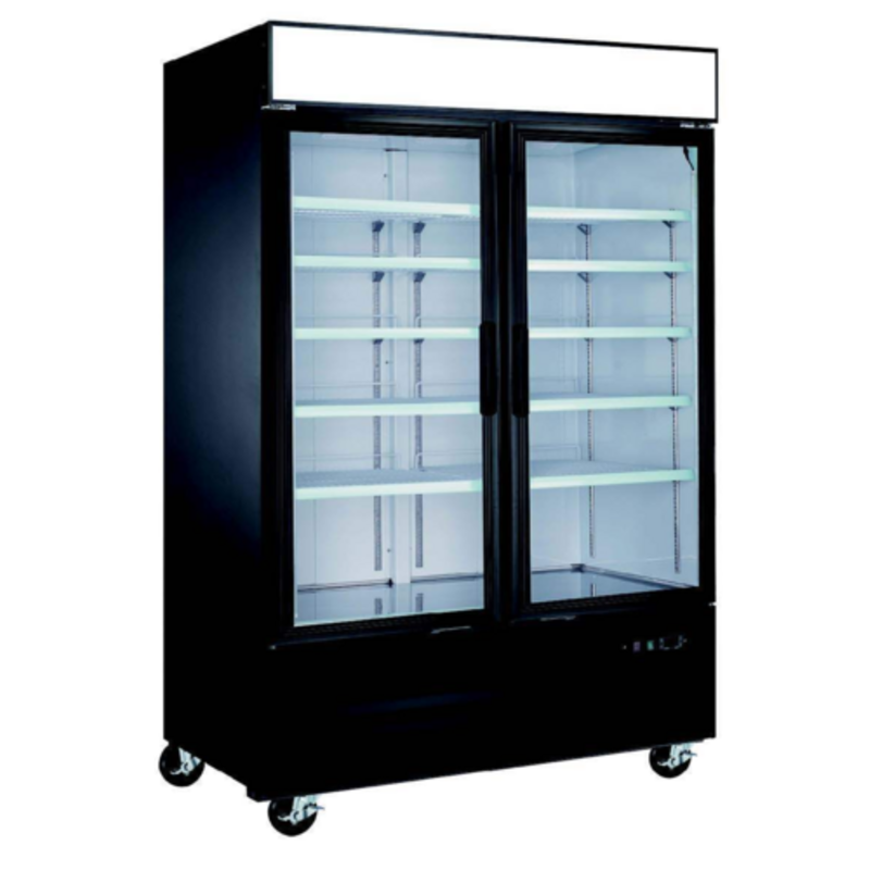 EFI F2-54GDVCX 54-Inch Black Two-Door Glass Display Freezer Merchandiser