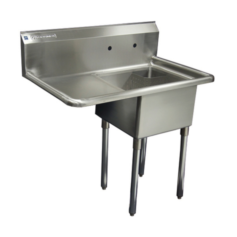 Thorinox TSS-1818-L18 18" x 18" Single Compartment Commercial Sink with Left Drainboard