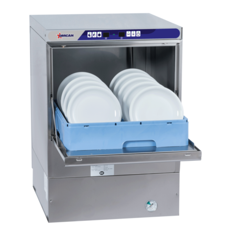 Omcan 46798 Commercial High-Temp Undercounter Dishwasher - 28 Racks/Hr