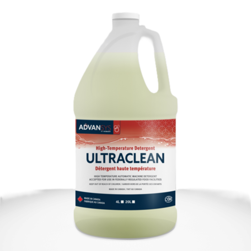Hobart ULTRACLEAN-1 High-Temp Commercial Dishmachine Detergent - 4 x 4L Case