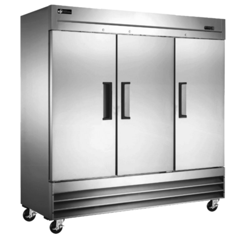 EFI X-Line C3-82VCX 80.9" 3-Door Solid Reach-In Commercial Refrigerator